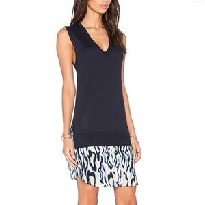 Equipment Portia Abstract Cheetah Dress Ink & Marshmallow Cashmere Silk Size S
